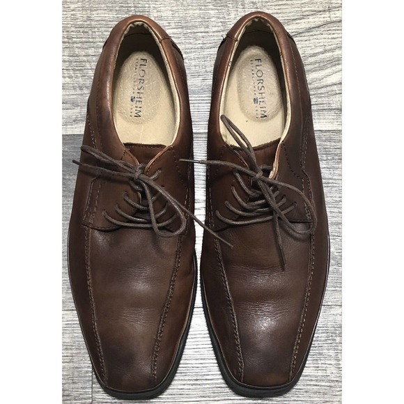 Florsheim Men's Oxford Brown Leather Dress Shoes Loafers Lace Up Tie Size 9D - Picture 8 of 8